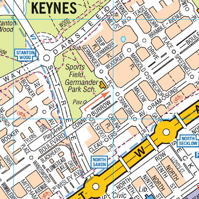 A-Z Milton Keynes Street Map Preview 2