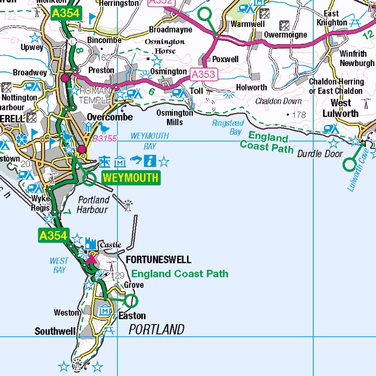 Sy Map Dorset (SY) Map by UK Topographic Maps | Avenza Maps