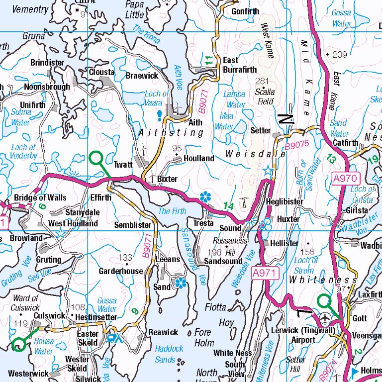 Shetland Islands (HU) Map by UK Topographic Maps | Avenza Maps