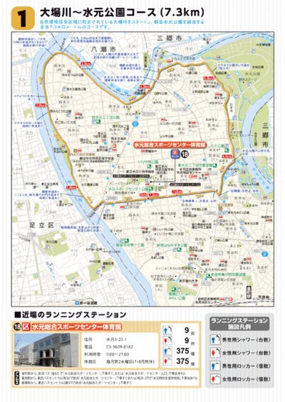 1. 大場川～水元公園コース（7.3km） Preview 1