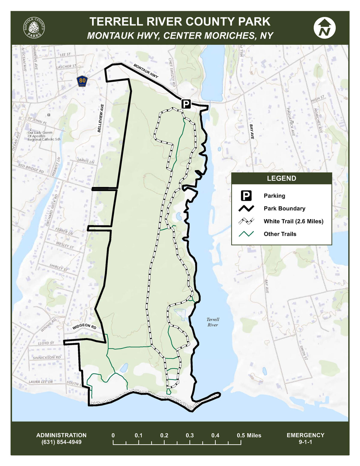 Terrell River County Park Map by Suffolk County Parks Department ...