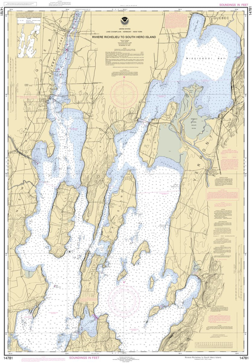 Lake Champlain Riviere Richelieu To South Hero Island Map by