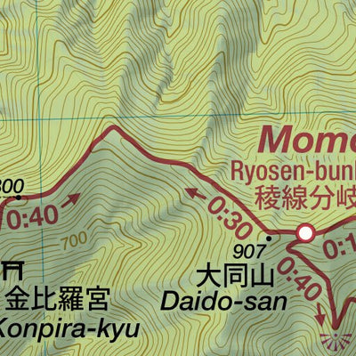 Momokura-yama 百蔵山 Hiking Map (Chubu, Japan) 1:25,000 Preview 2
