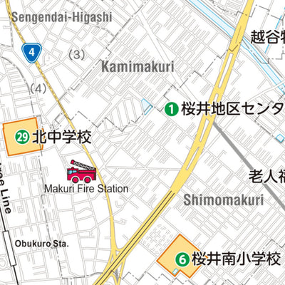 Koshigaya city evacuation area / shelters map Preview 3