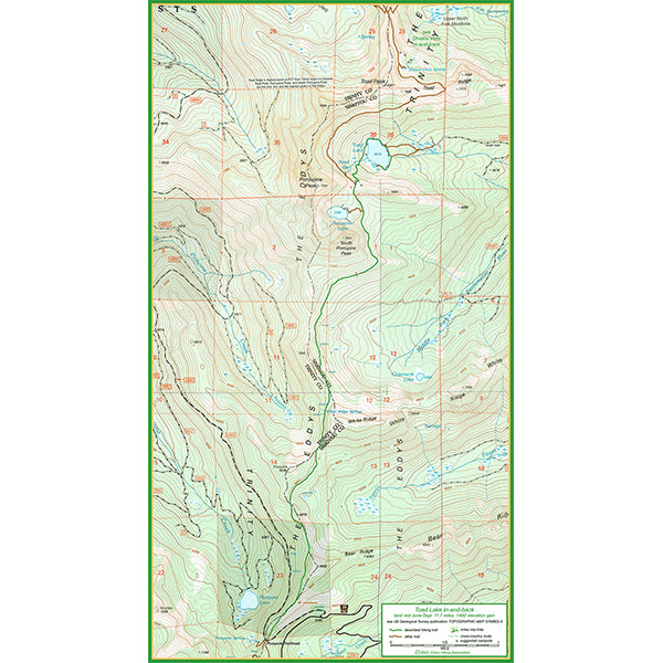 Toad Lake backpack hike Map by Sacramento Valley Hiking Conference ...