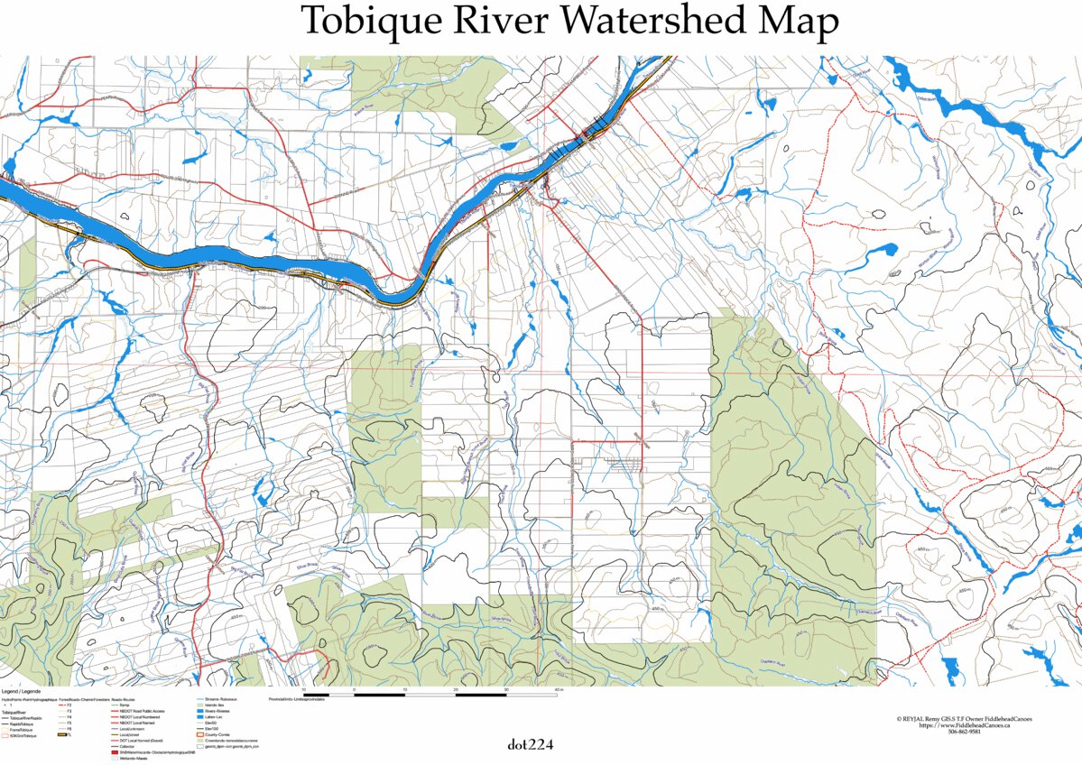 Tobique River dot224 Map by Fiddlehead Canoes | Avenza Maps