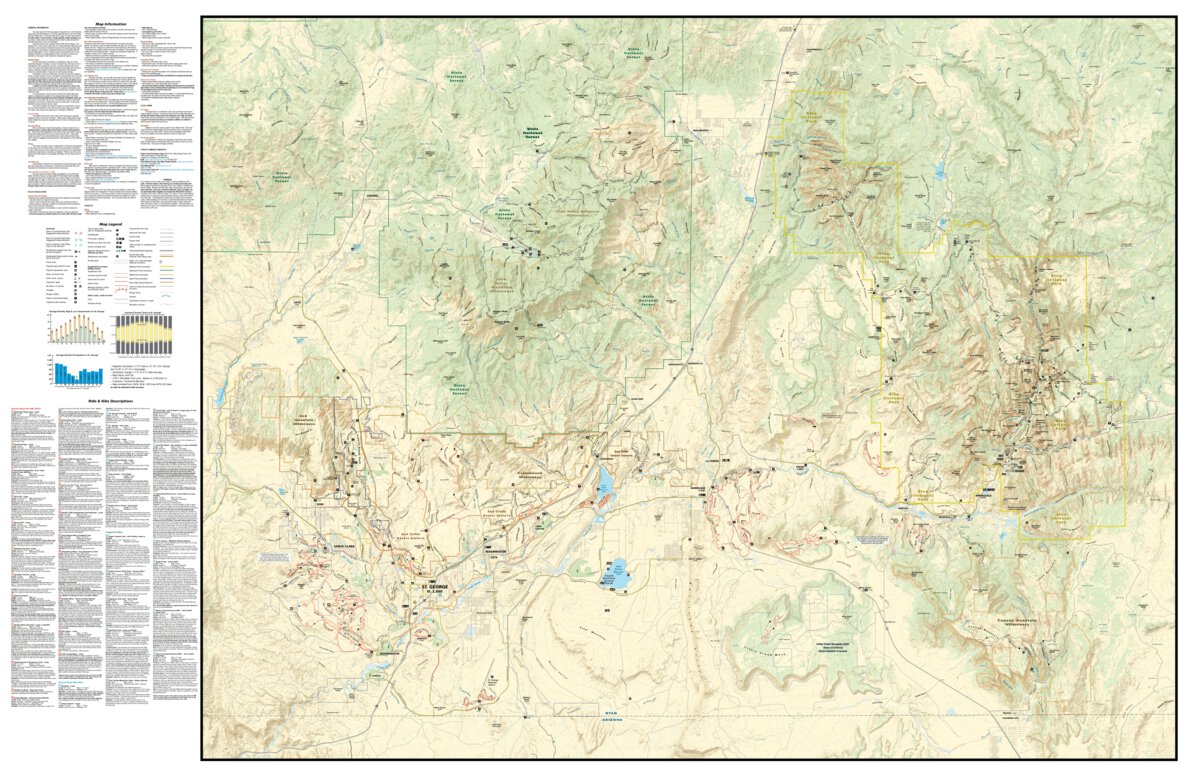 Spring Date Utah Map St. George, Springdale, Hurricane & Zion NP, Utah Trail Map by ...