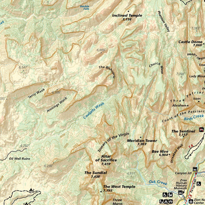 St. George, Springdale, Hurricane & Zion NP, Utah Trail Map Preview 3