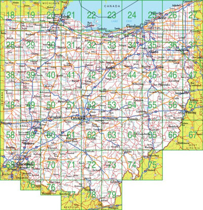 Ohio Atlas & Gazetteer Overview Map Preview 1