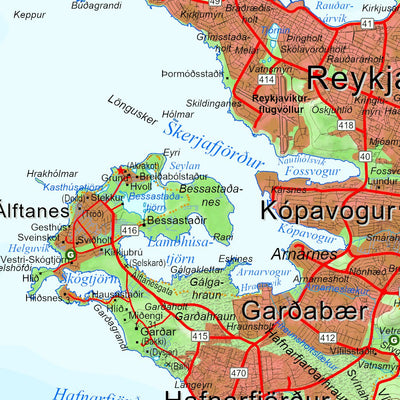 Iceland 1:100.000 Map #1 Reykjanesskagi Preview 2