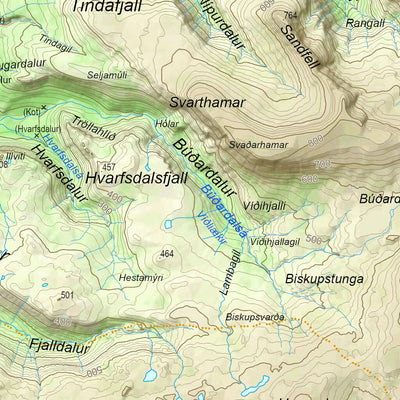 Iceland 1:100.000 Map #4 Dalir Preview 2