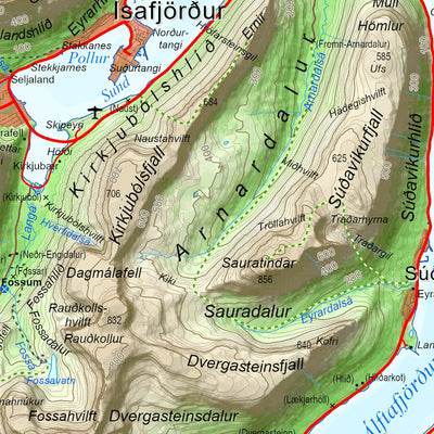 Iceland 1:100.000 Map #7 Jökulfirðir Preview 3
