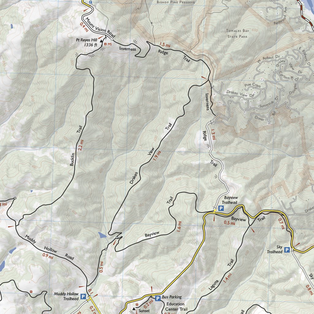 Point Reyes Map by Redwood Hikes Press | Avenza Maps