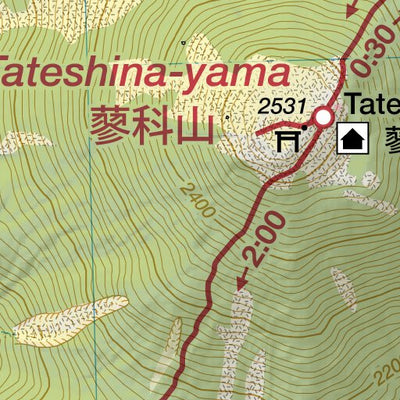 Tateshina-yama 蓼科山 Hiking Map (Chubu, Japan) 1:25,000 Preview 3