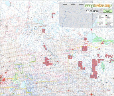 Rural Road Maps by GoTrekkers - Elk Island Park, Alberta to Meadow Lake Park, Saskatchewan Preview 1