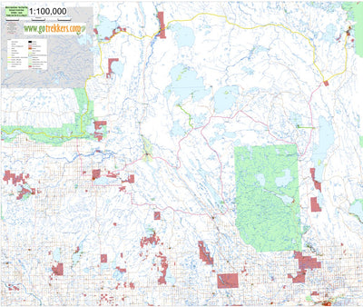 Rural Road Maps by GoTrekkers - Meadow Lake Park to La Ronge, Saskatchewan Preview 1