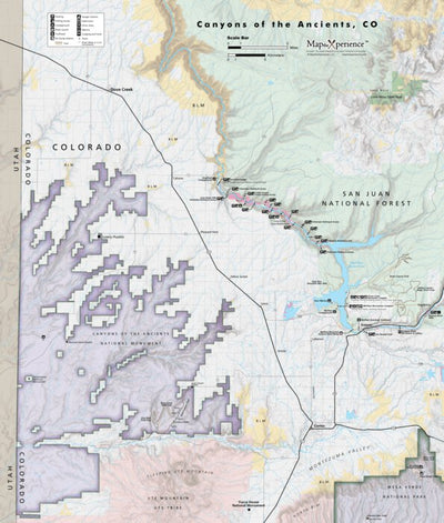 Canyon of the Ancients National Monument - NPS Map - Hike Colorado - Bike Colorado Preview 1