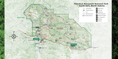 Theodore Roosevelt National Park South Unit - NPS Map - Hike North Dakota Preview 1
