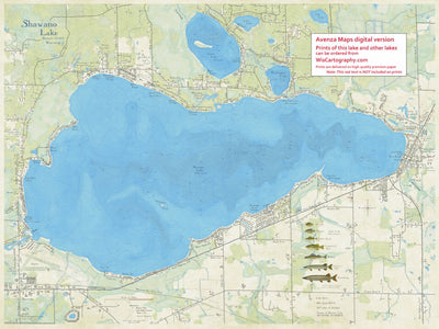 Shawano Map Shawano Lake, Shawano County, Wisconsin Map by WisCartography | Avenza Maps