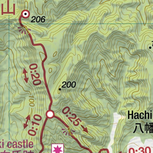 Yamuki-yama 八向山 Hiking Map (Tohoku, Japan) 1:25,000 by