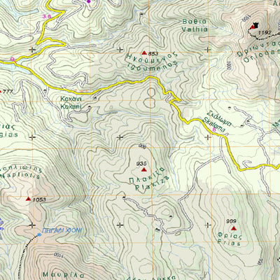 Mt Parnon North, Pelopennese 1:50.000 Preview 2