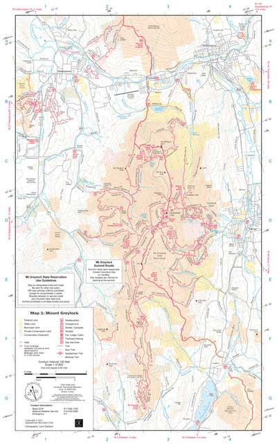 AMC Mount Greylock State Reservation Massachusetts trail map 11th edition Preview 1