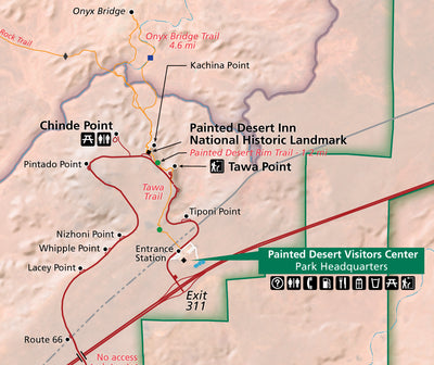 Petrified Forest National Park - NPS Map - Hike Arizona Preview 1
