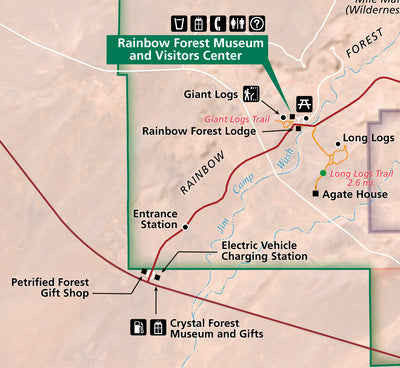Petrified Forest National Park - NPS Map - Hike Arizona Preview 3