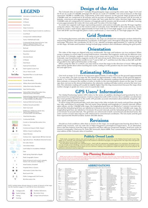 Colorado Atlas & Gazetteer Legend Preview 1