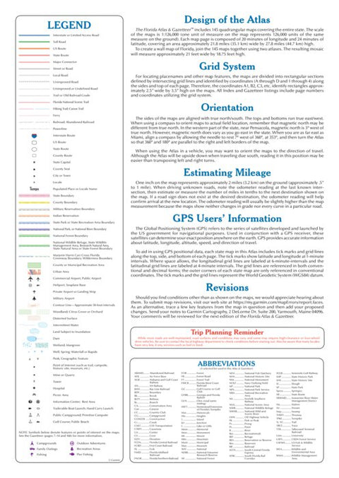 Florida Atlas & Gazetteer Legend Preview 1