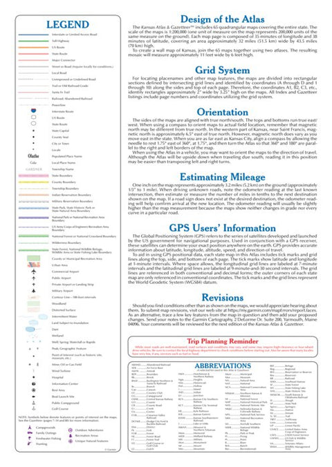 Kansas Atlas & Gazetteer Legend Preview 1