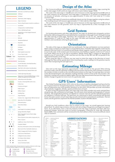 Connecticut/Rhode Island Atlas & Gazetteer Legend Preview 1