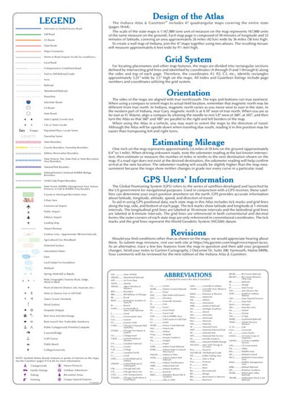 Indiana Atlas & Gazetteer Legend Preview 1