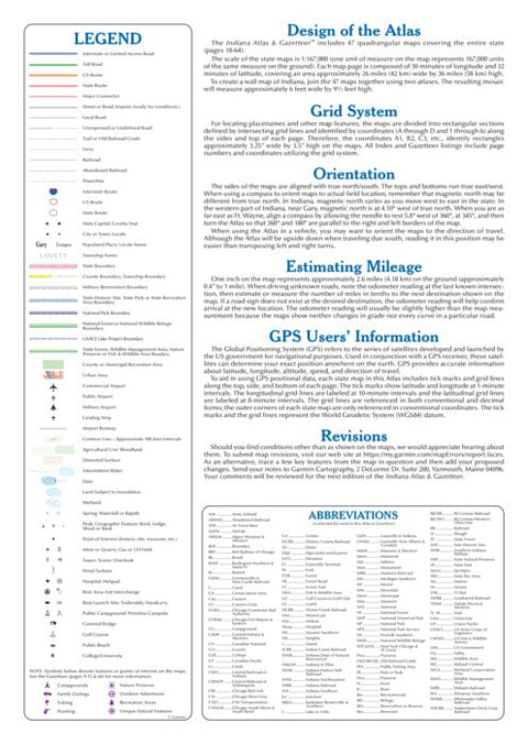 Indiana Atlas & Gazetteer Legend Preview 1