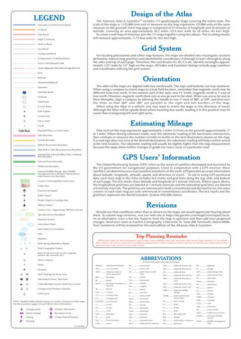 Arkansas Atlas & Gazetteer Legend Preview 1