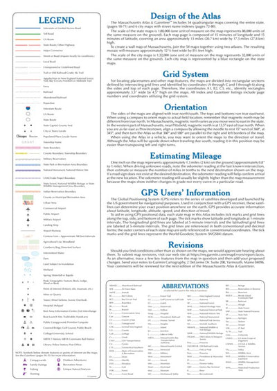 Massachusetts Atlas & Gazetteer Legend Preview 1