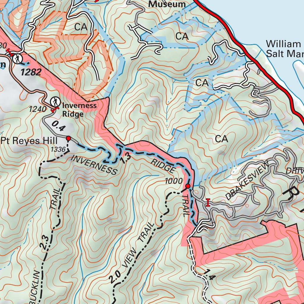 Point Reyes Ranch Map Pt Reyes National Seashore Map by Tom Harrison Maps | Avenza Maps
