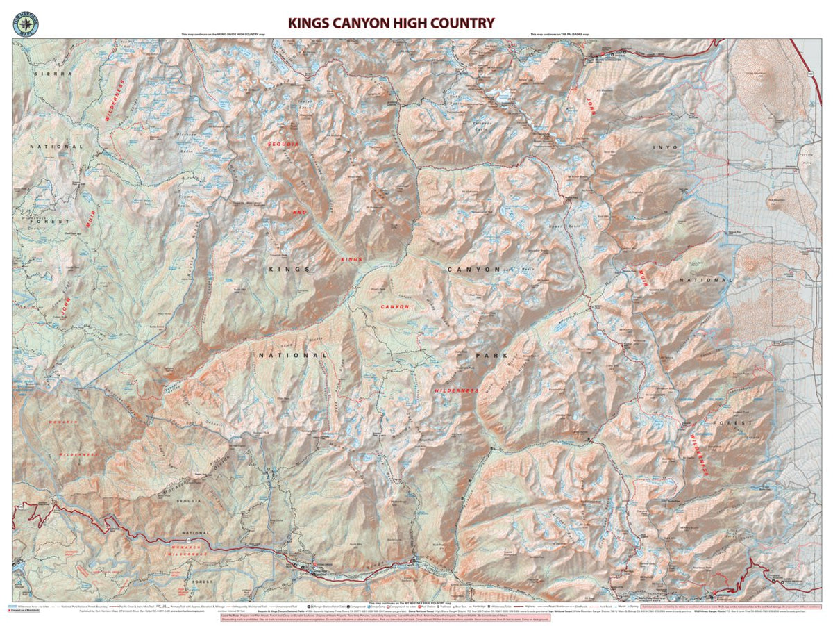Kings Canyon High Country Map by Tom Harrison Maps | Avenza Maps