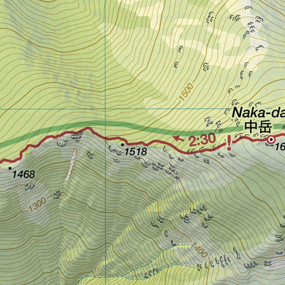 Hayachine-san 早池峰山 Hiking Map (Tohoku, Japan) 1:25,000 Preview 2