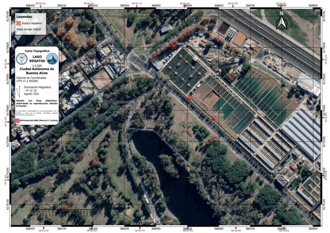 CABA Lago regatas Map by Orientacion CABA | Avenza Maps
