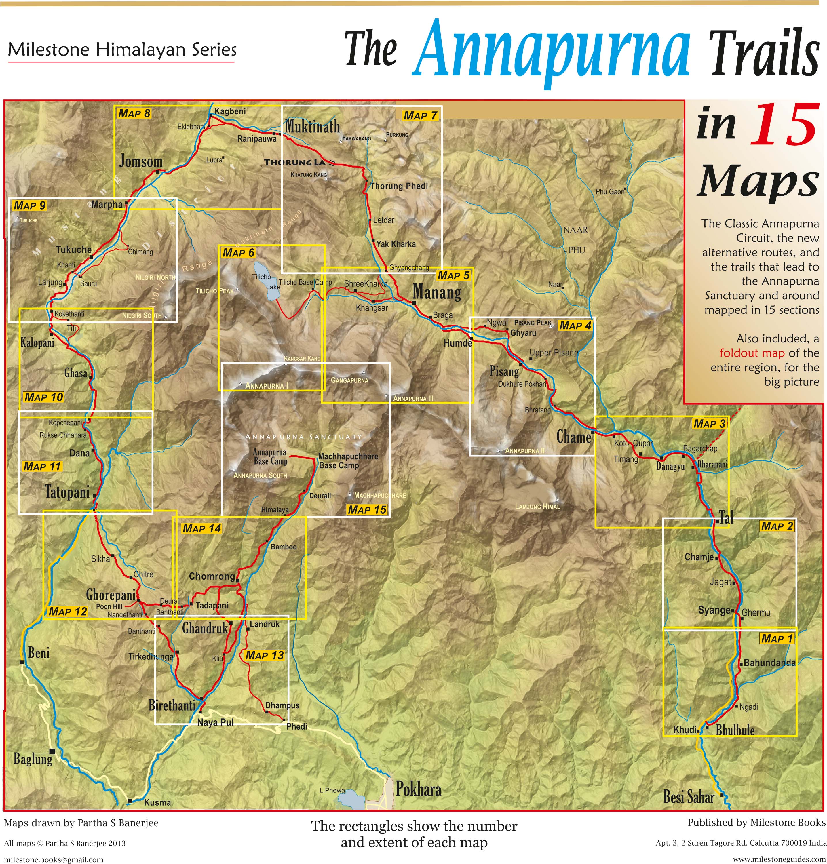 Annapurna Treks in 15 Maps Map by WNL-Newscript Avenza Maps