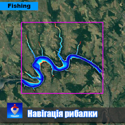 Дністровське водосховище (ГЕС-Пижівка). Карта глибин. Preview 1