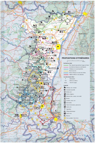 Bas-Rhin, Haut-Rhin, Territoire De Belfort - Propositions D'itinéraires Recto Preview 1
