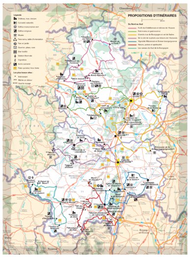 Côte-D'Or, Saône-Et-Loire - Propositions D'itinéraires Preview 1