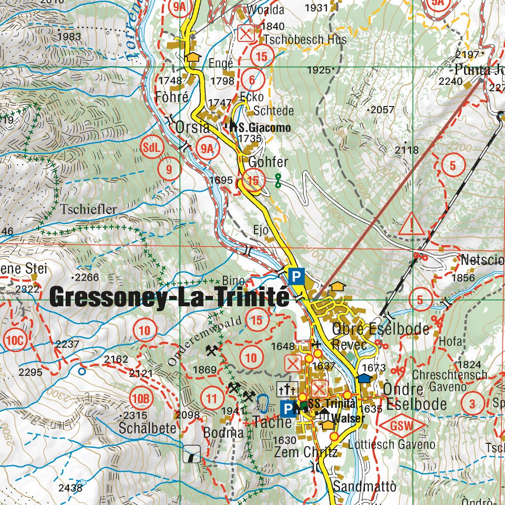 Monte Rosa Est - Valle di Gressoney - Alagna Valsesia 1:25.000 Map by L ...