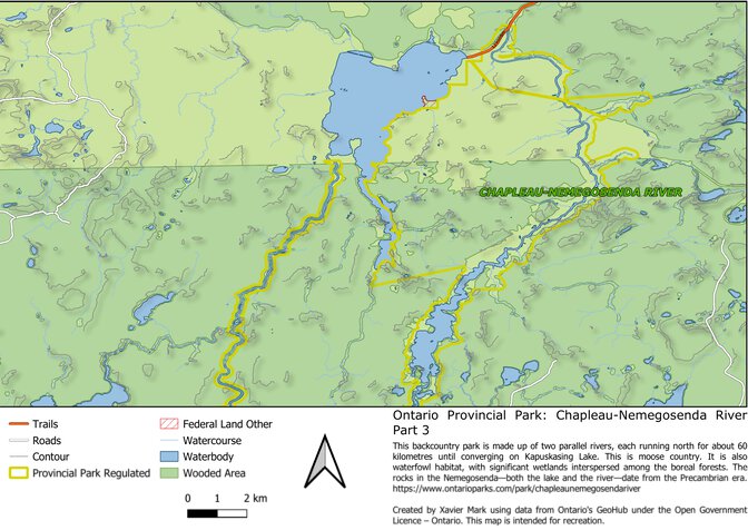 Ontario Nature Reserve: Chapleau-Nemegosenda River Part 3 Map by Xavier ...