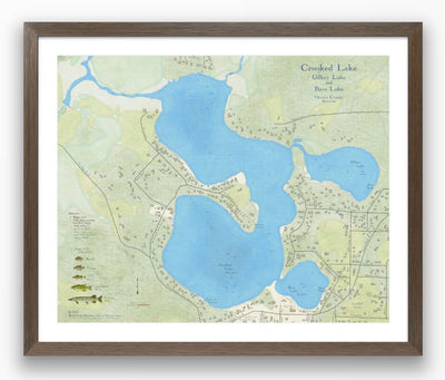 Crooked Lake, Gilkey Lake, and Bass Lake, Oconto County Wisconsin Preview 3