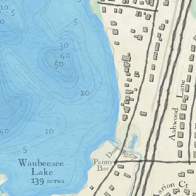 Wind Lake, Waubeesee Lake, and Long Lake in Racine County, Wisconsin Preview 3