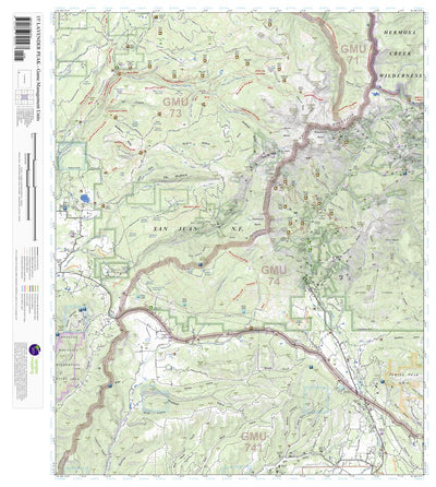Lavender Peak, Colorado 15 Minute Topographic Map - Game Management Units Preview 1