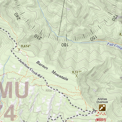 Durango, Colorado 15 Minute Topographic Map - Game Management Units Preview 2